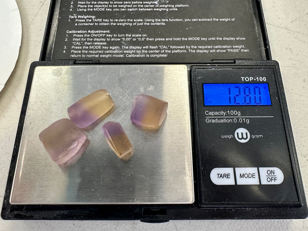 Ametrine faceting rough 12.80 grams